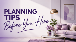 Planning Tips Before You Hire Visit at least 2–3 completed projects if possible, not just photos — lighting and finishes look different in person. Ask about the design timeline in phases (brief, concept, development, implementation) so you know what to expect at each stage. Clarify the 3D-to-final-execution accuracy — some firms show stunning renders but deliver a very different result. Get everything in writing — payment schedule, delivery timeline, and warranty terms. Check reviews across multiple platforms, not just the ones featured on a company's own website. A well-organized firm will happily walk you through their process rather than rushing you into a booking. You can browse more design insights and project stories on the Purple Interior blog, or learn about the team's background on the About Us page.